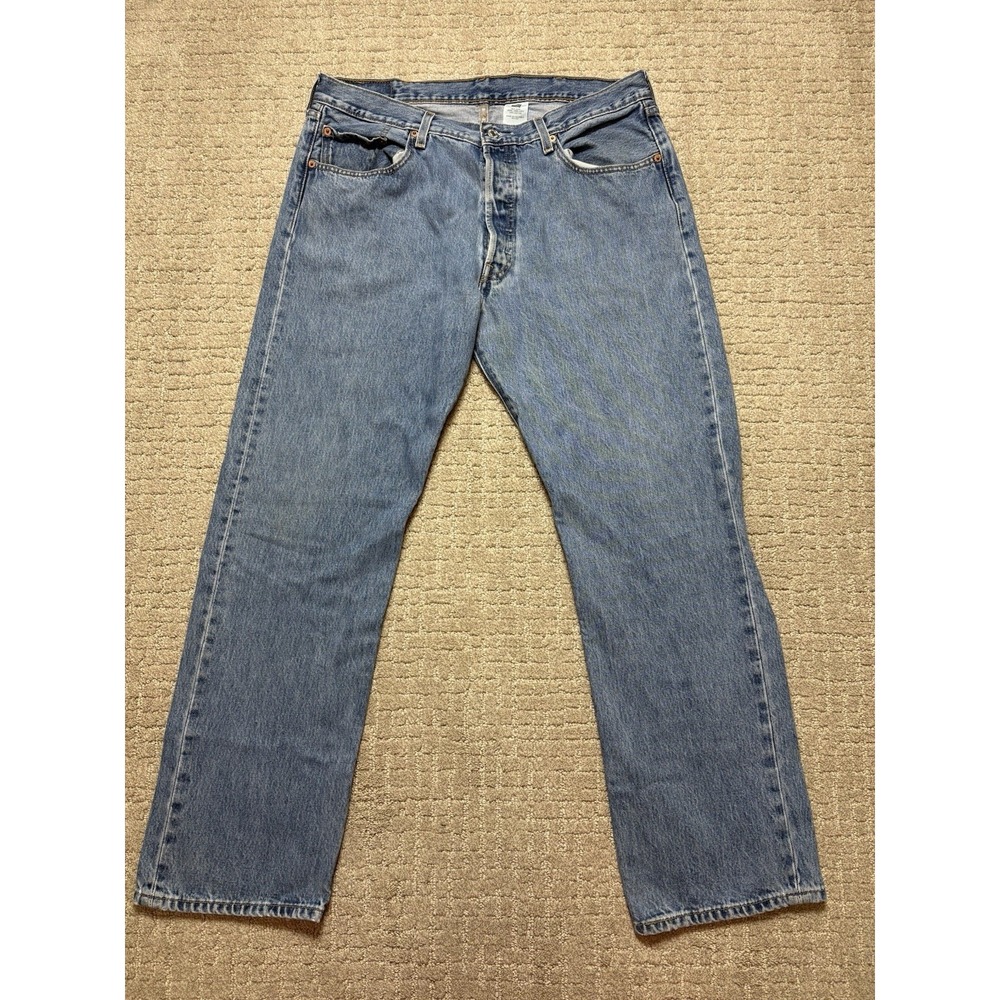 Levi's 501 Button Fly Jeans 90s Vintage Size 38x32 100% Cotton